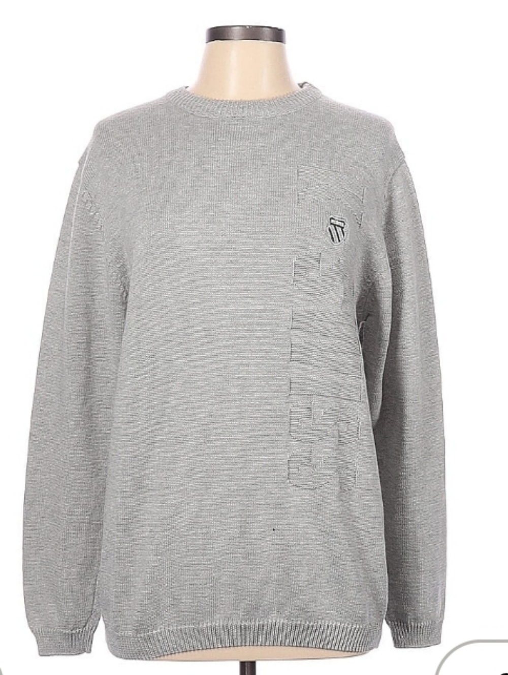 K-Swiss Light Gray Crewneck Sweatshirt with Subtle Texture Large